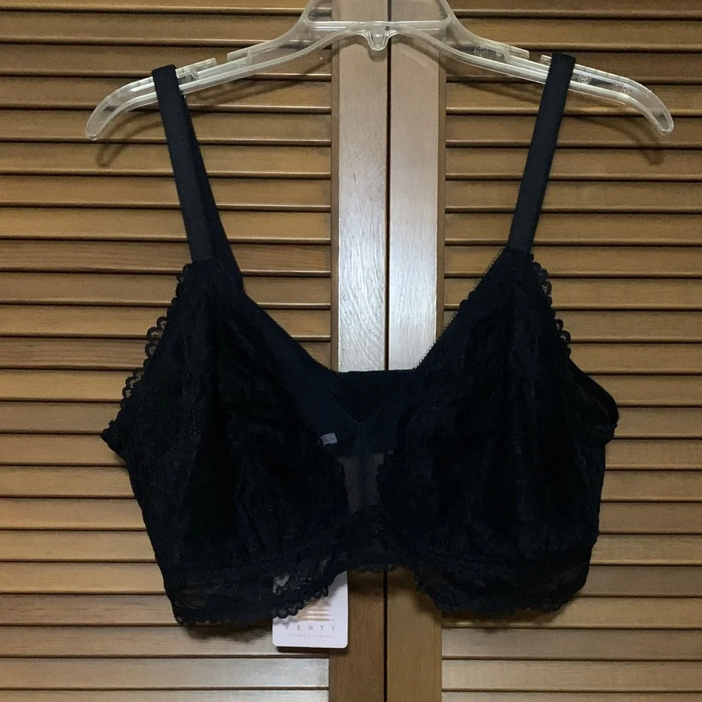 NWT Savage X Fenty Black Lace Mesh Sexy Bralette 3X